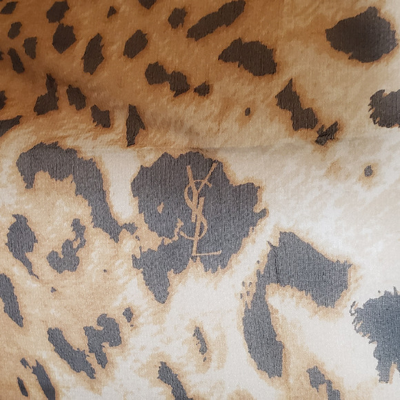 Yves Saint Laurent Cheetah Print Shawl with Fringe - Picture 6 of 6